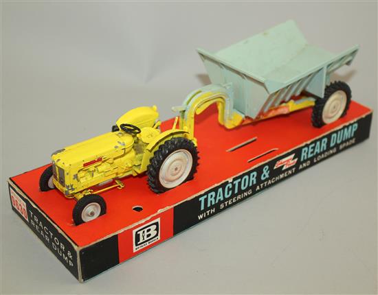 A Britains 9630 tractor and rear dump,